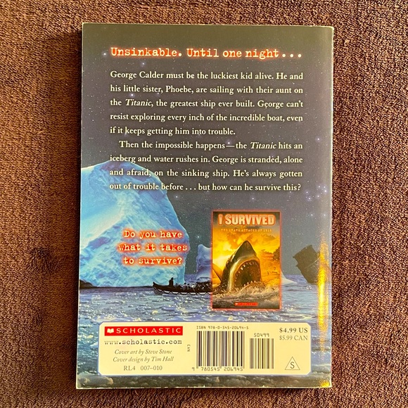 Used Children’s Paperback Book I Survived The Titanic Scholastic Reading - Picture 2 of 2